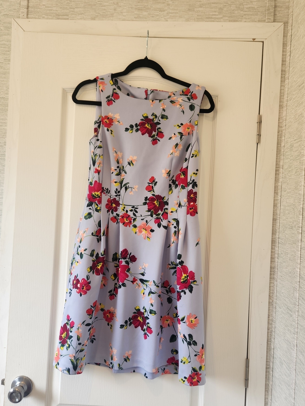Vince Camuto Lavender Floral Fit-and-Flare Mini Dress 10 EUC